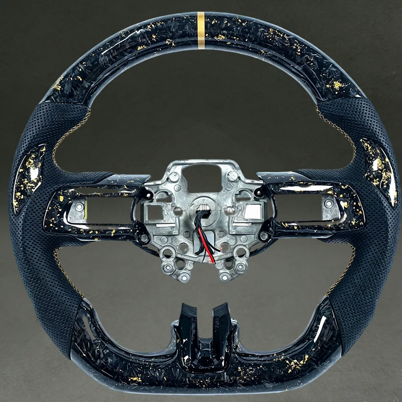 

Gold New Forged Carbon Fiber Steering Wheel for Mustang 2015 2016 2017 2018 2019 2020 Support Custom Car Interior Accessories