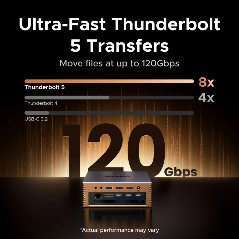 UGREEN Thunderbolt5 17-w-1 Stacja Dokująca USB HUB 120Gbps 8K60Hz Gniazdo M.2 NVMe SSD Szybkie Ładowanie 140W do Laptopa MacBook — zdjęcie produktu 3