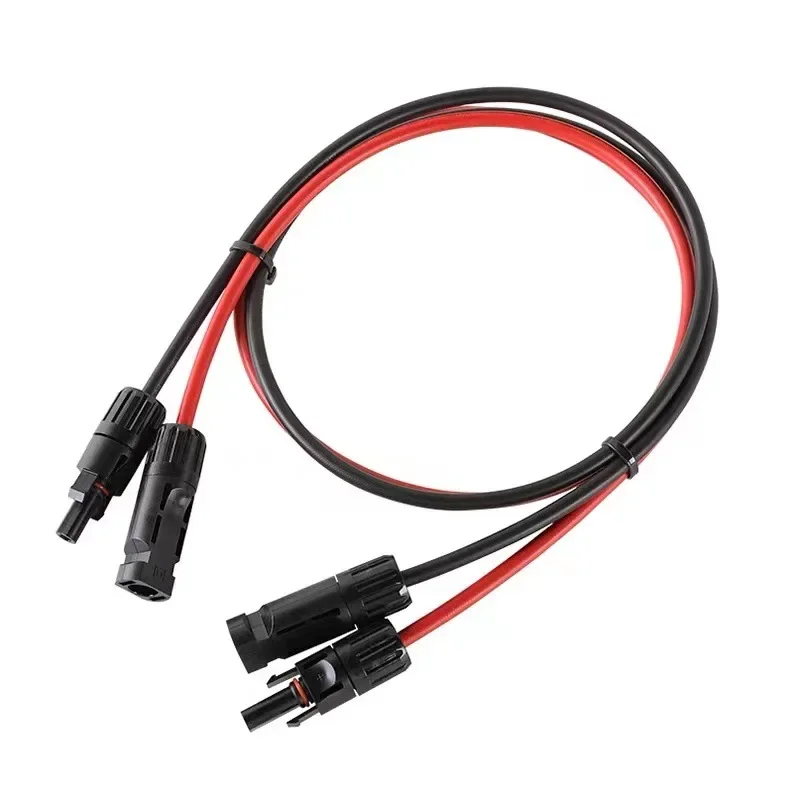 1 paio di cavi di prolunga per pannello solare filo di rame 6 4 2.5 mm2 10 12 14 AWG nero e rosso con connettori per cavi solari fotovoltaici