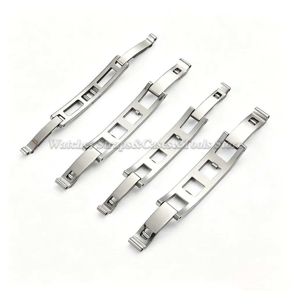 Schmetterlings-Uhrenverschluss 3mm 4mm 5mm 6mm Edelstahl Doppelzug-Faltschließe Uhrenarmband-Knopf Silber Uhrenarmband-Zubehör – Detail 6