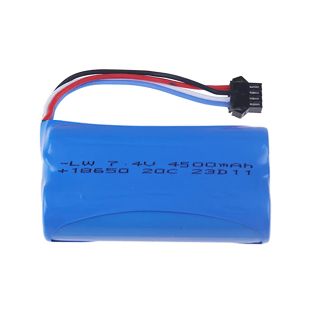 18650 7.4V 3500Mah/5000/6800mAh Li-ion battery SM4P plug/Charger for Udi007 Udi001 UDI002 UDI902 HJ806 960 961 RC racing boat