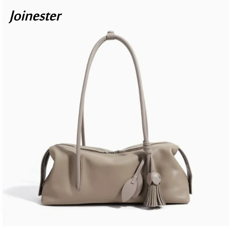 Genuine Leather Minimalist Style Casual Handbag for Lady Functional Commuting Shoulder Bag Pillow-shaped Fashion Underarm Bags