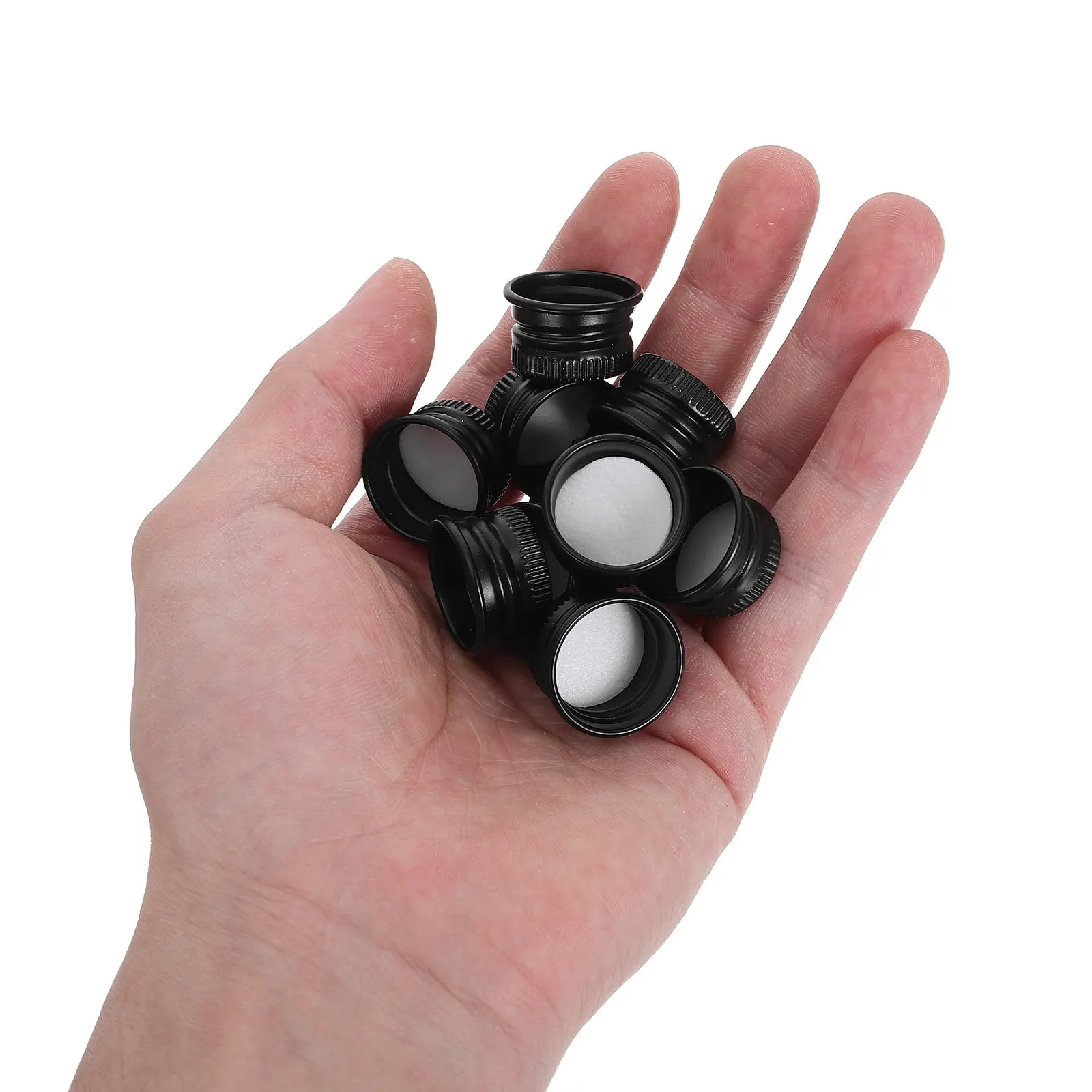 100Pcs Leak Proof Aluminum Screw Caps Bottle Lids Airtight Threaded Sealing Replacement for Glass Bottles Outdoor Use