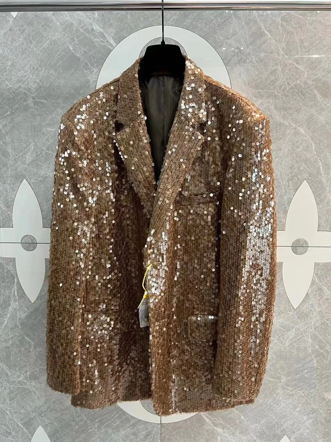 High End High Street Design Sequined Blazer New Party Spring New Silhouette Sequin Suit Coat Embellish Jacket  Women Clothes