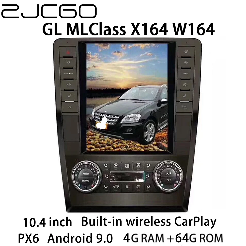 

ZJCGO Multimedia Player Stereo GPS PX6 Radio Navigation Android 10.4 inch Screen Monitor for Mercedes Benz GL ML Class X164 W164