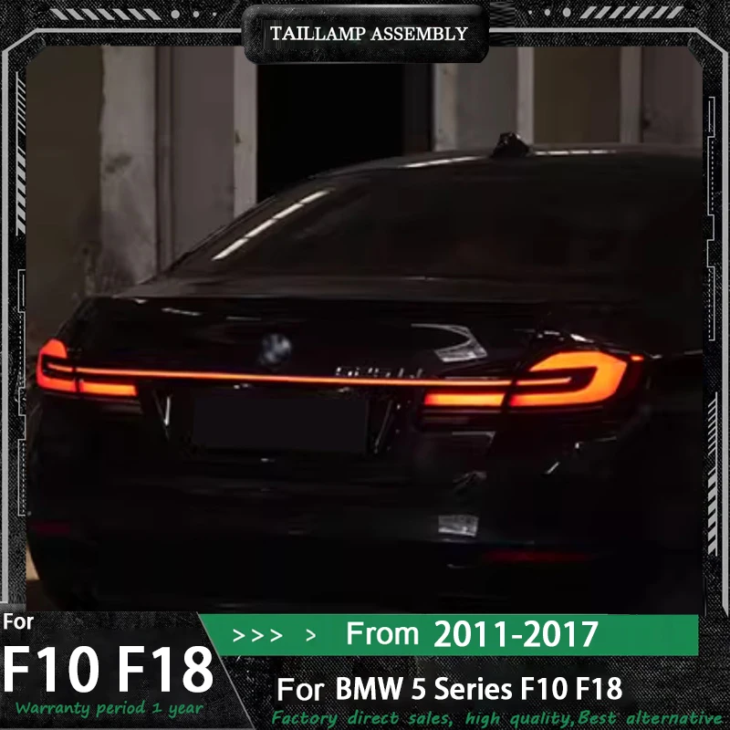 

Автомобильные задние фонари через для BMW F10 F18 2010-2017 DRL тормозной задний противотуманный сигнал поворота светодиодный задний фонарь в сборе Plug And Play