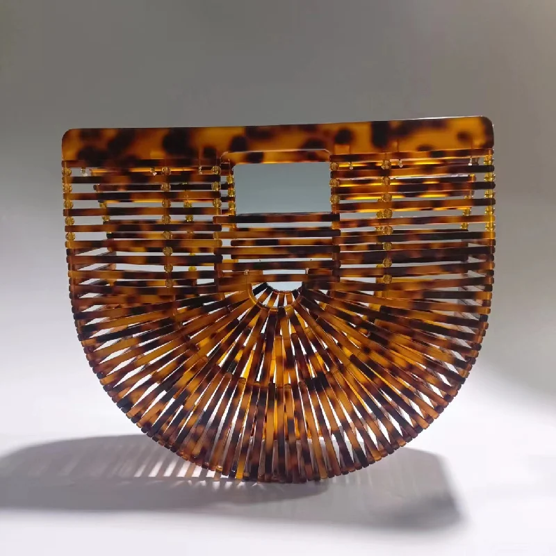 

Fashion Basket Bag New Evening Handbag Summer Acrylic Vacation Beach Brand Hollow Women's Clutch Hand Party Seashell Luxury Bags