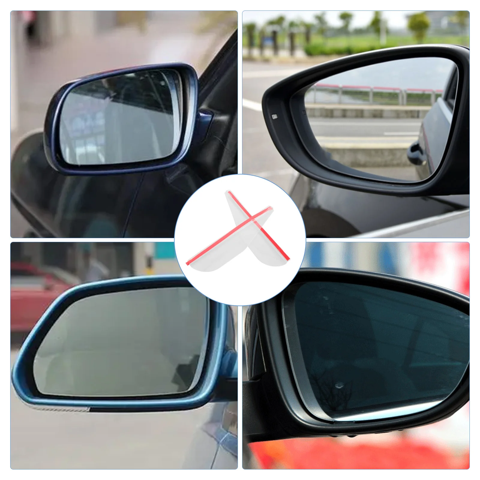 

4Pcs Durable Car Side Mirror Rain Shields Vibrant Colorful Design Clear Vision in Heavy Rain Easy Peel and Stick Installation