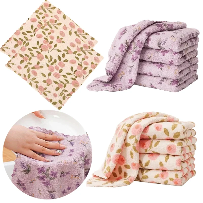 10PCS Coral Fleece Cleaning Towels, Suitable for Kitchen, Bathroom, Glass and Car Washing — Super Absorbent, Quick-Drying