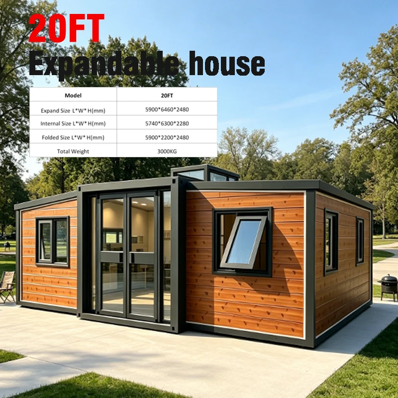 Two Wings Space Expandable Container House Portable Office Integrated Plumbing Earthquake Resistant Waterproof Apartment Hotel