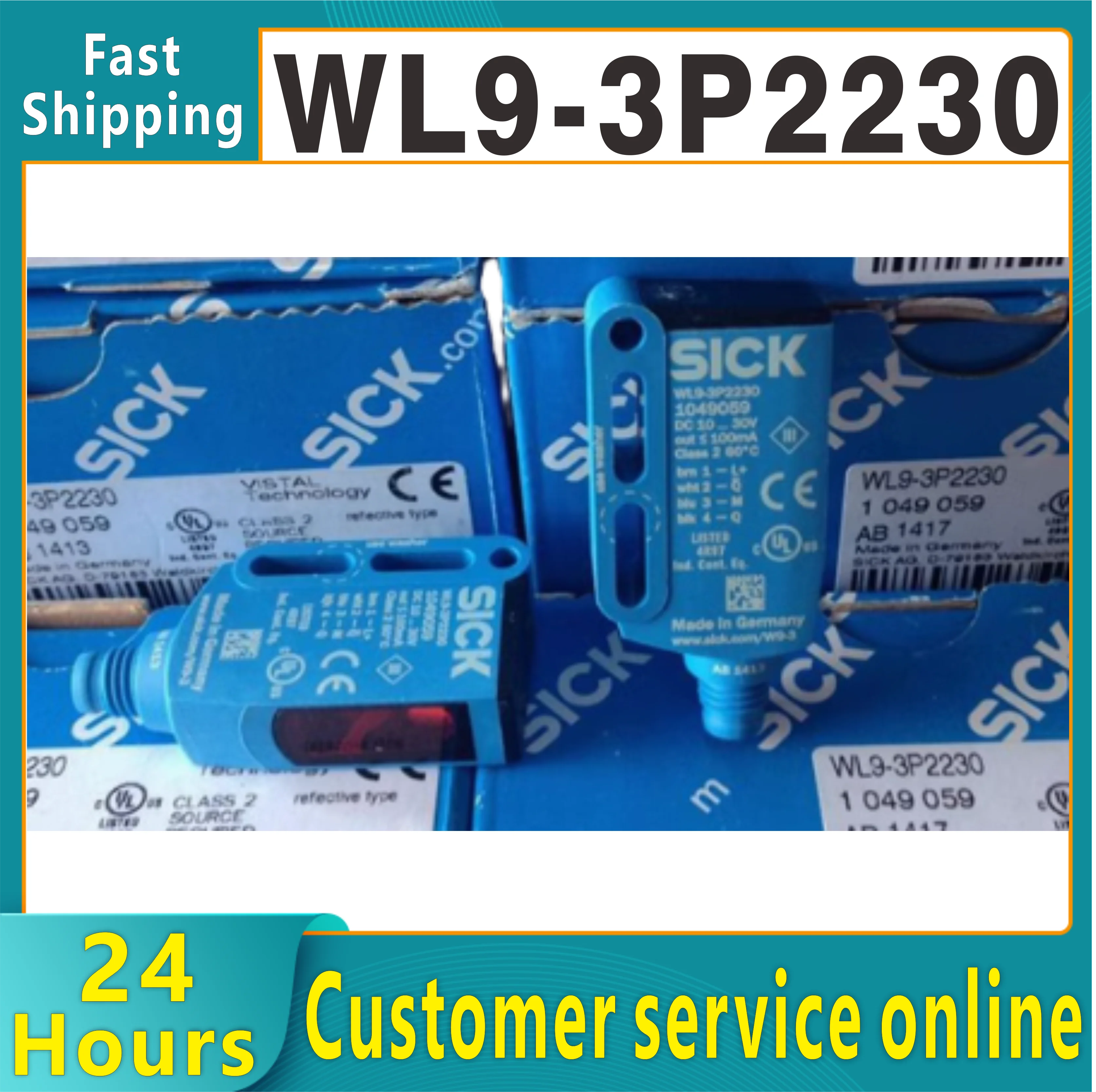 Brand new original SICK mirror reflection photoelectric switch WL9-3P2230, WL9-2P330
