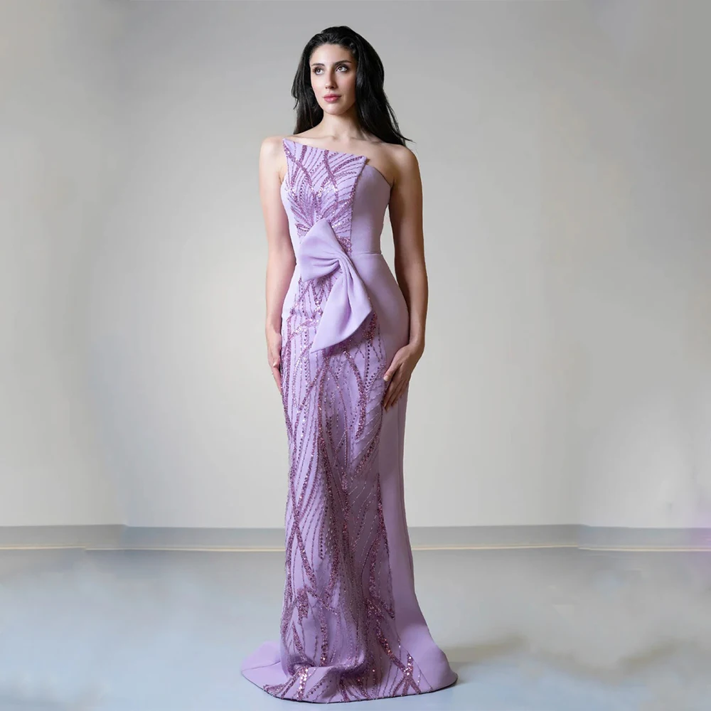 

Arya Elegant Evening Dress Jersey for Floor-Length Asymmetrical One-Shoulder Prom Dress Beading Robes De Soirée Customized