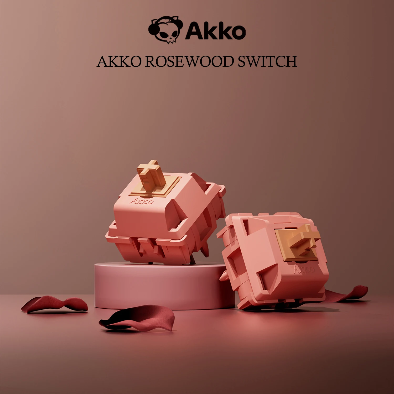 Akko Rosewood Switch 5 Pins 40gf Linear Switch Factory Lubed Deep Low-pitch Compatible with MX Mechanical Keyboard (45 pcs)