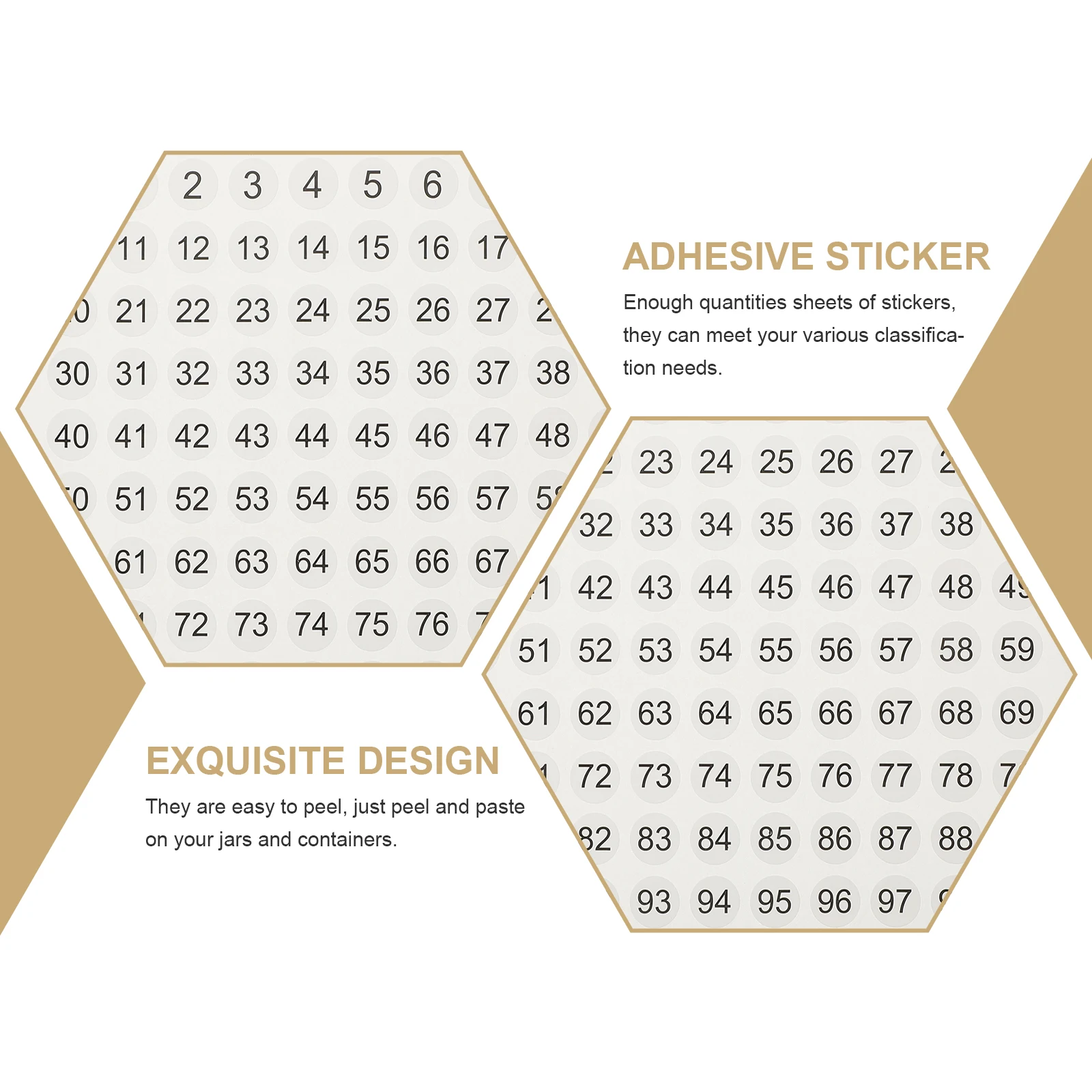 

20pcs Digital Sticker Set Adhesive Number Stickers Storage Jar Label Marking Tool Classification Labels Self-Adhesive Sorted