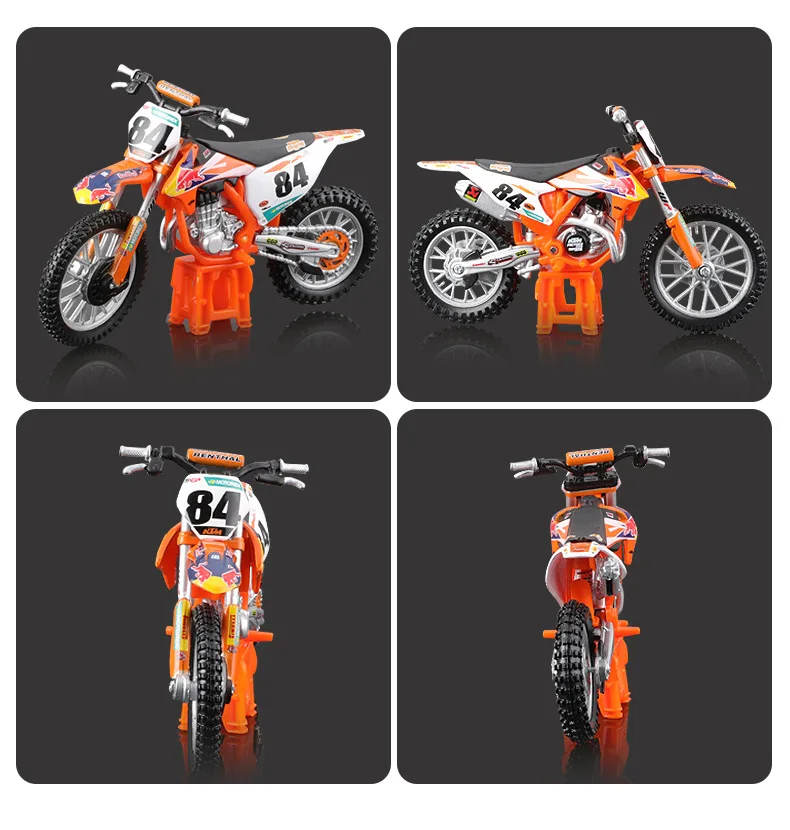 Bburago 1:18 Red Bull 2018 Ktm 450 Sk-F Dakar Rally Moto Alloy Miniaturowy model odlewu Rally Bike Model Zabawki Prezent dla dzieci