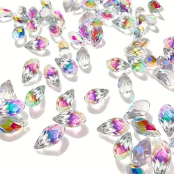 30pcs Teardrop Chandelier Crystal Pendants 8 x 12 mm AB Color  Crystal Beads for Chandelier Jewelry Making DIY