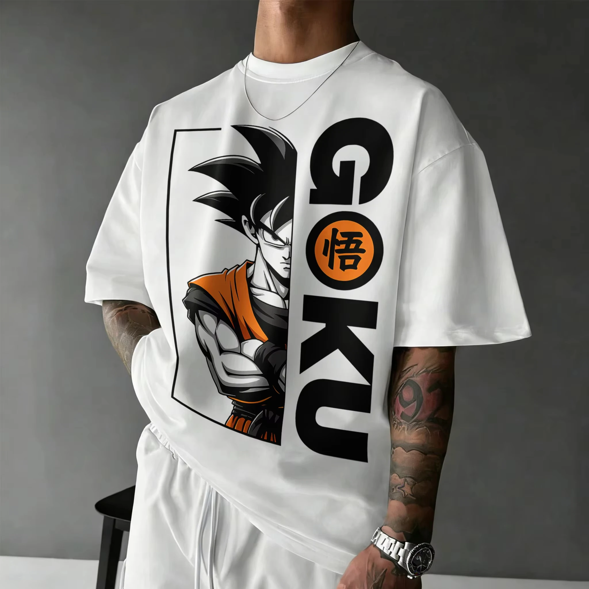 2026 New Summer Dragon Ball 40th Anniversary Wukong pure Cotton Anime Printed T-shirt Fashion Casual Streetwear Unisex Y2k