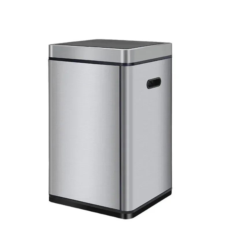 Assembled stainless steel intelligent induction trash can large capacity 60L household