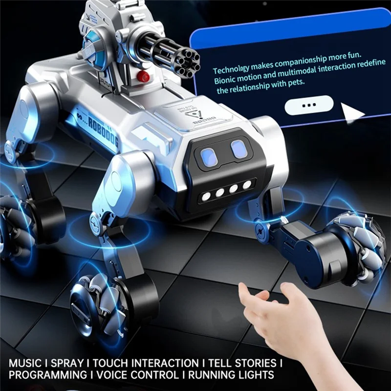 ABWE-Robot inteligente para perros, perro mecánico con inducción de gestos, puede caminar y cantar, Control de pulverización para perros, regalos para perros