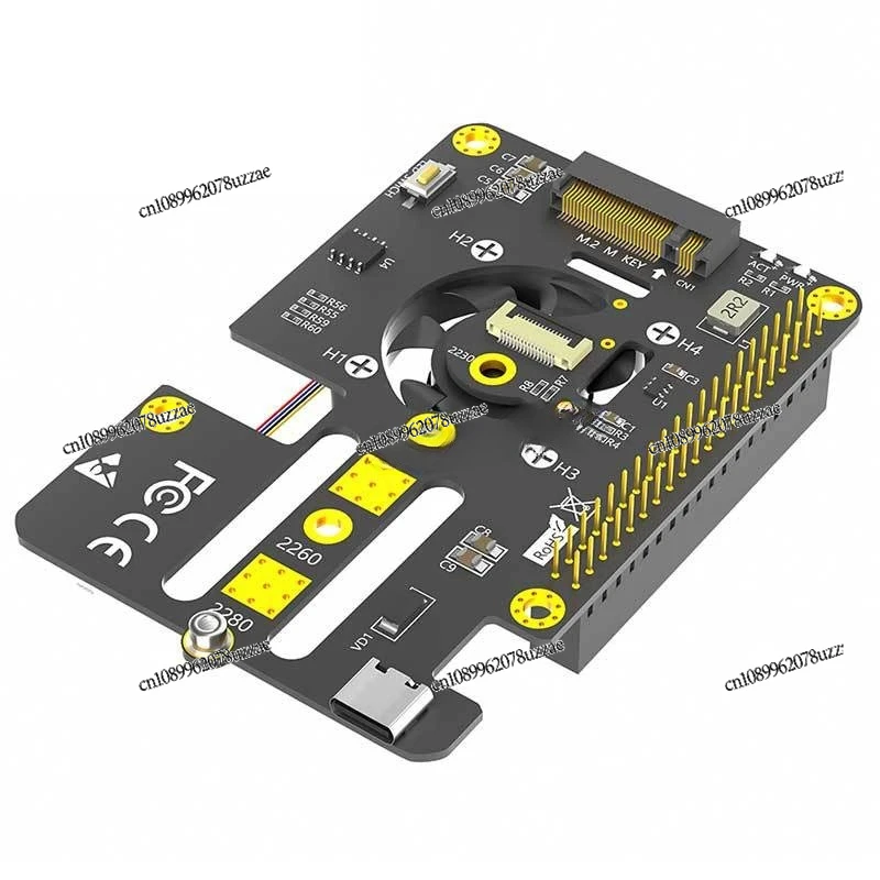 

Плата расширения PCIE для M.2 NVMe SSD 2280 3-в-1 с вентилятором