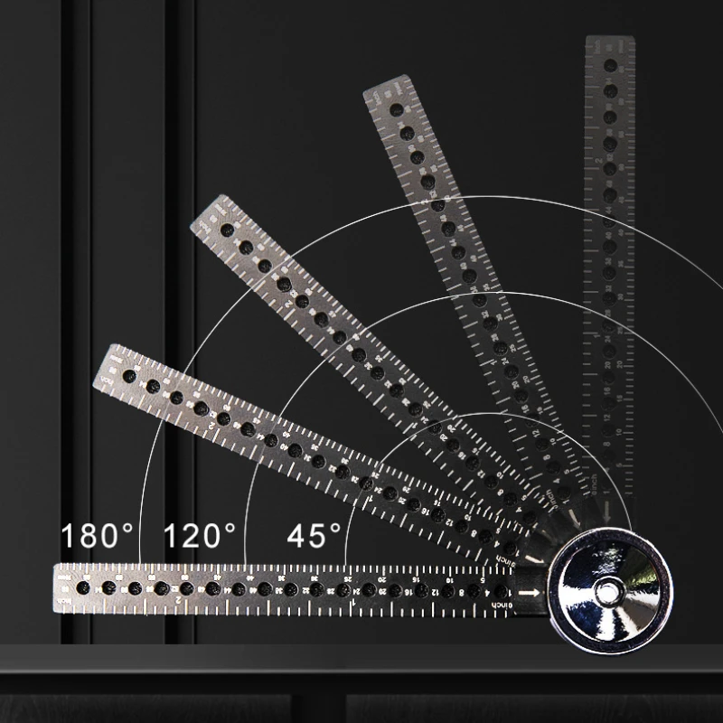 Multifunctional Rotating Drawing Ruler Bottle Opener Magnet Geometric Tool Creative Circle Drawing Board Compass Ruler