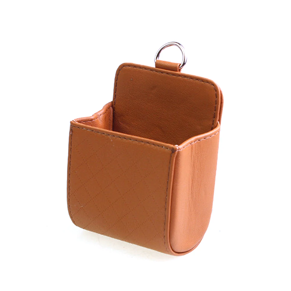 

Air Vent Storage Bag Phone Holder Organizer Large Capacity Checkered Print Car Tidy Small Size Easy Install Pouch