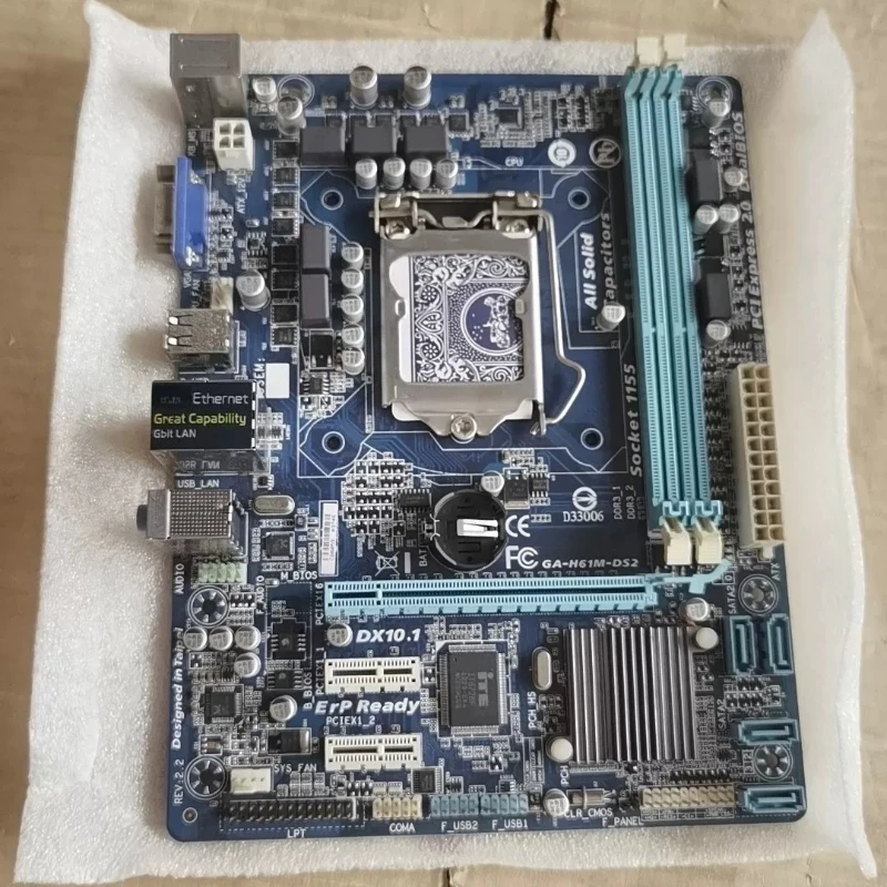 Motherboard Used for GIGABYTE GA-H61M-DS2 LGA 1155 DDR3 H61 Micro ATX Desktop PC Motherboard