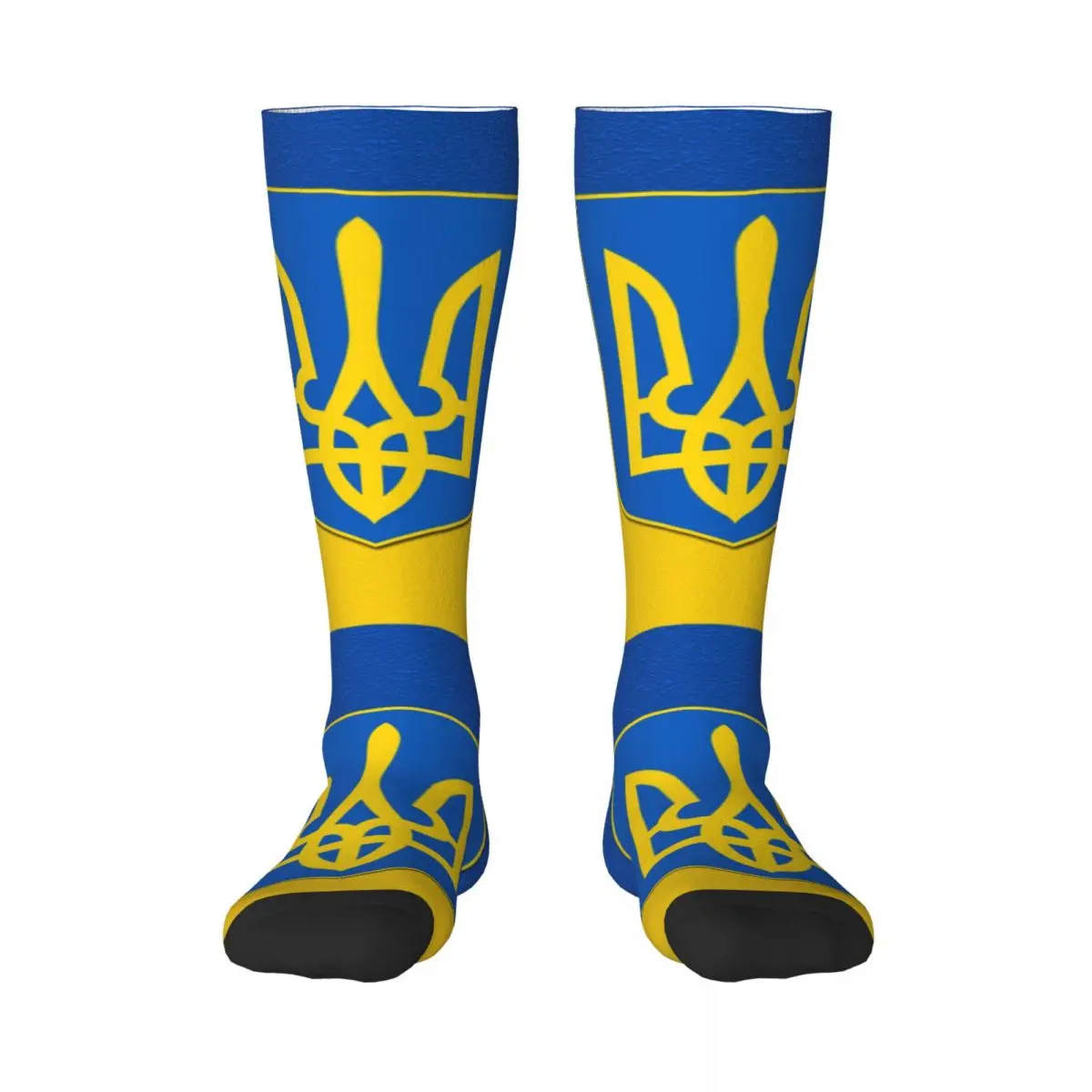 Flag Of Ukraine And Coat Of Arms Of Ukraine Thigh Knee High Socks Women Warm Fashion Novelty Ukrainian Patriotic Gift Stockings