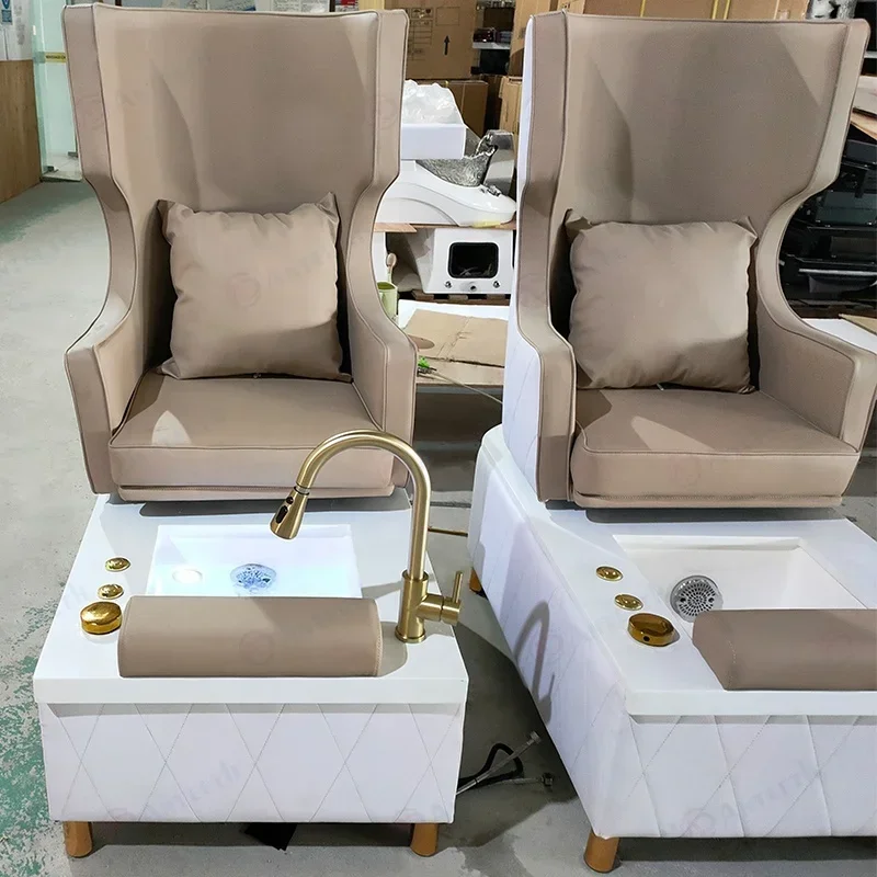 Luxury Nail Pedicure Spa Salon Furniture Pink Color Pedicure Stations Massage Pedicure Chair