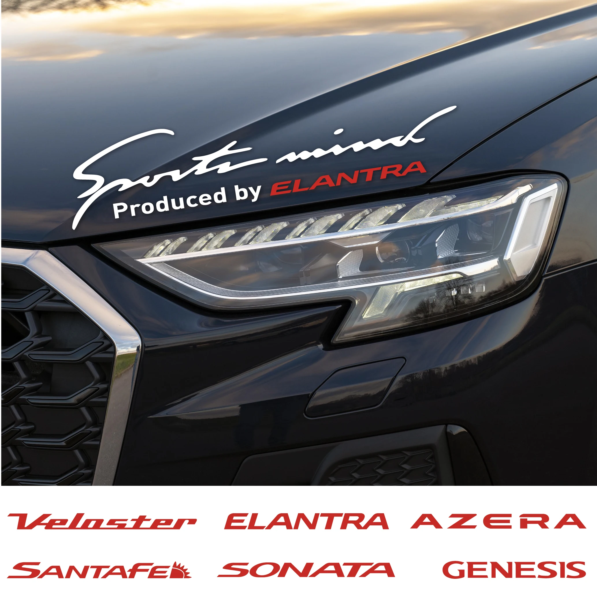 1 Uds. Calcomanía para cejas de lámpara de coche, pegatinas de vinilo para faros deportivos para Accent Elantra Tucson Solaris Sonata Santafe Veloster