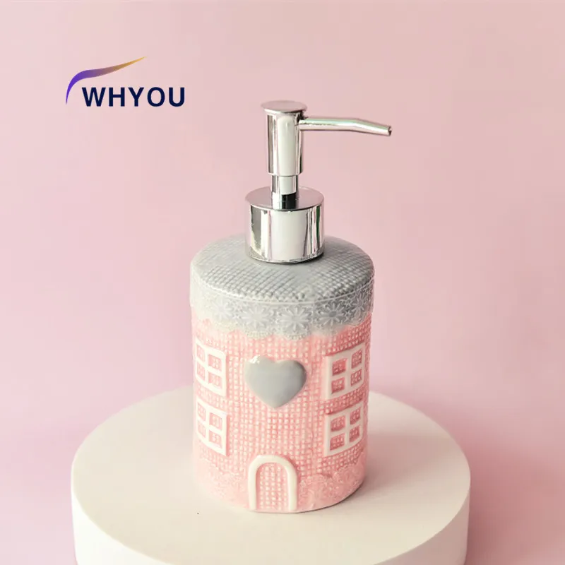 WHYOU Cermic Separate Shampoo Shower Gel Bottle, Liquid Soap Dispensers, Emulsion, Latex Hand Wish Bottles, Bathroom Accessories