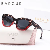 Marca BARCUR, gafas de sol de alta calidad para mujer, diseño de marco grueso de PC Irregular, gafas de sol polarizadas para fiesta de compras de Color creativo