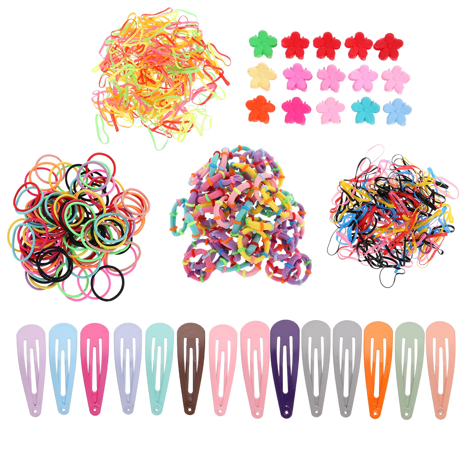 

1 set Children Hair Accessories Set Baby Clips Girls Rope Scrunchies Stretchable Stylish Colorful Hair Rings For Kids Gifts