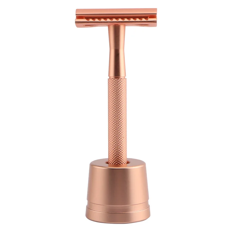 Safety Razor with Brass Weighted Handle and 5 Double Edge Safety Blade Refills,Single Blade Razor for Men, Designed for Coarse