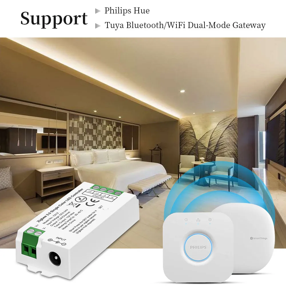 Zigbee 3.0 WiFi 2.4G Tuya LED Controller DIM CCT RGB RGBW RGBCCT LED Strip Light Hue Bridge Dual Mode Gateway Smarthome DC5V-24V