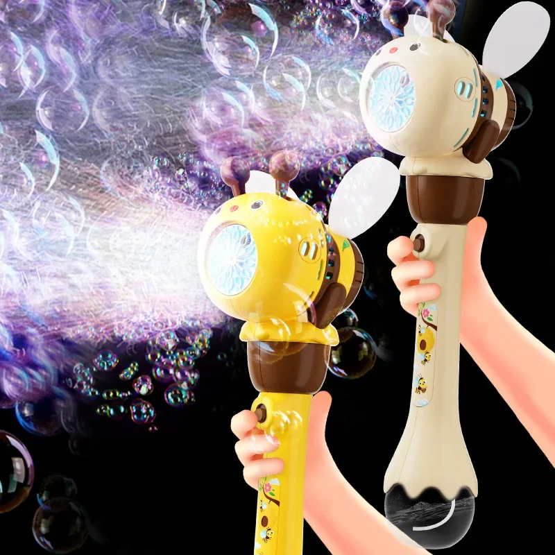 12 Hole Bee Electric Bubble Gun Children Toy Bubbles Machine Kids Gift Outdoor Games Automatic Maker Cartoon Soap Blowers