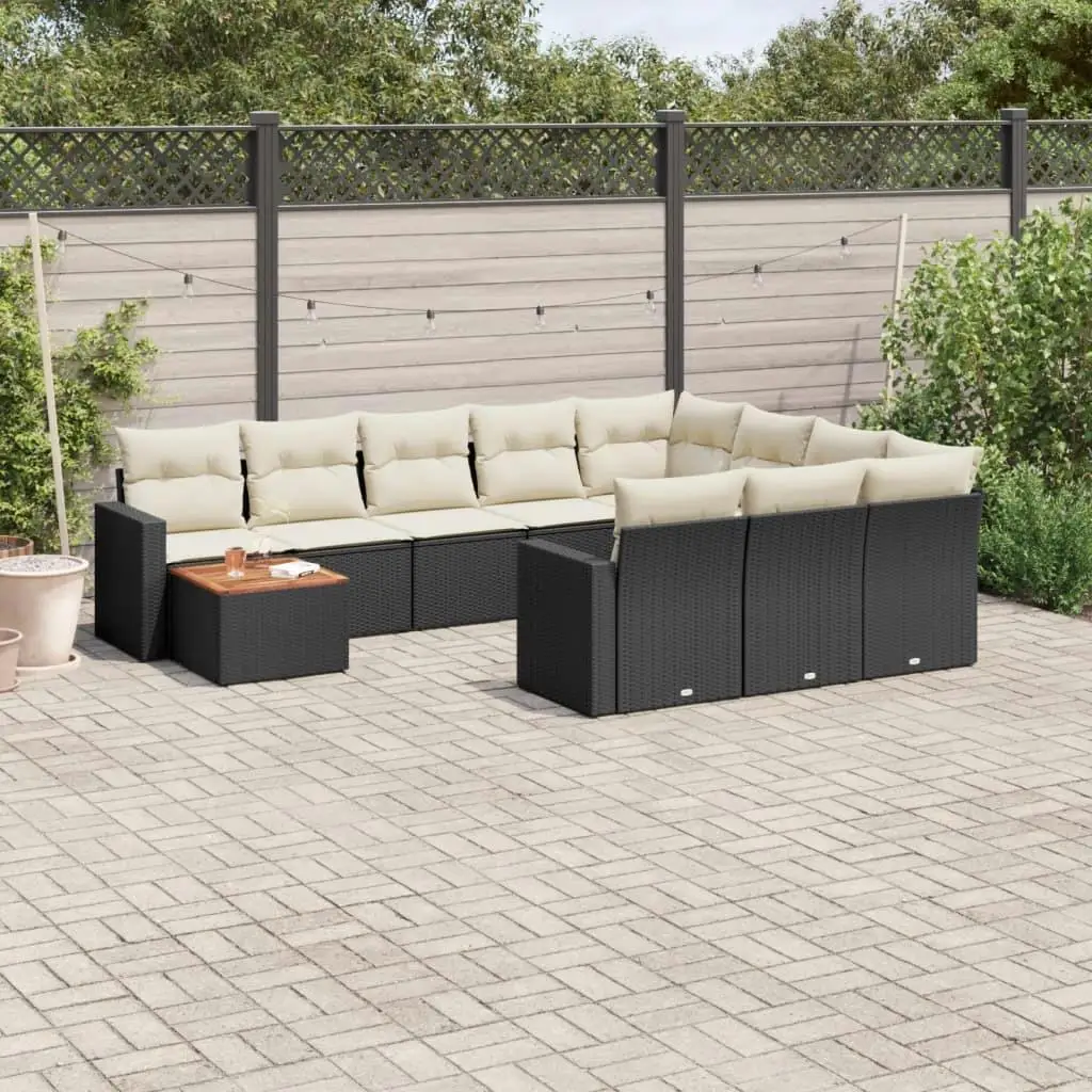 

Cozy Outdoor Garden Sofa Set Modern Black and Cream White Stylish Furniture for Patio and Balcony