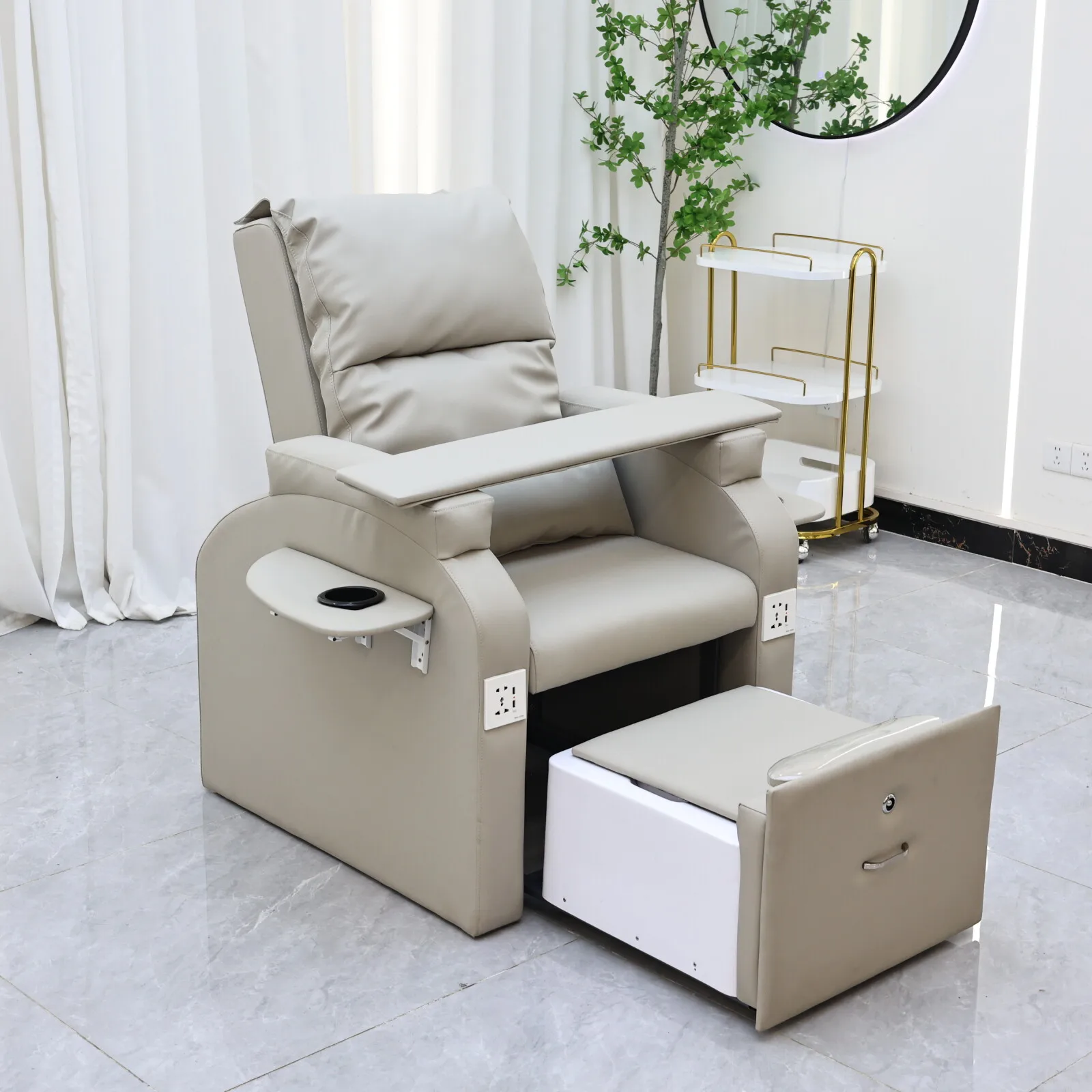Portable foot massage sofa, equipped with high-density rebound sponge cushion, back massage function, no need to install water p