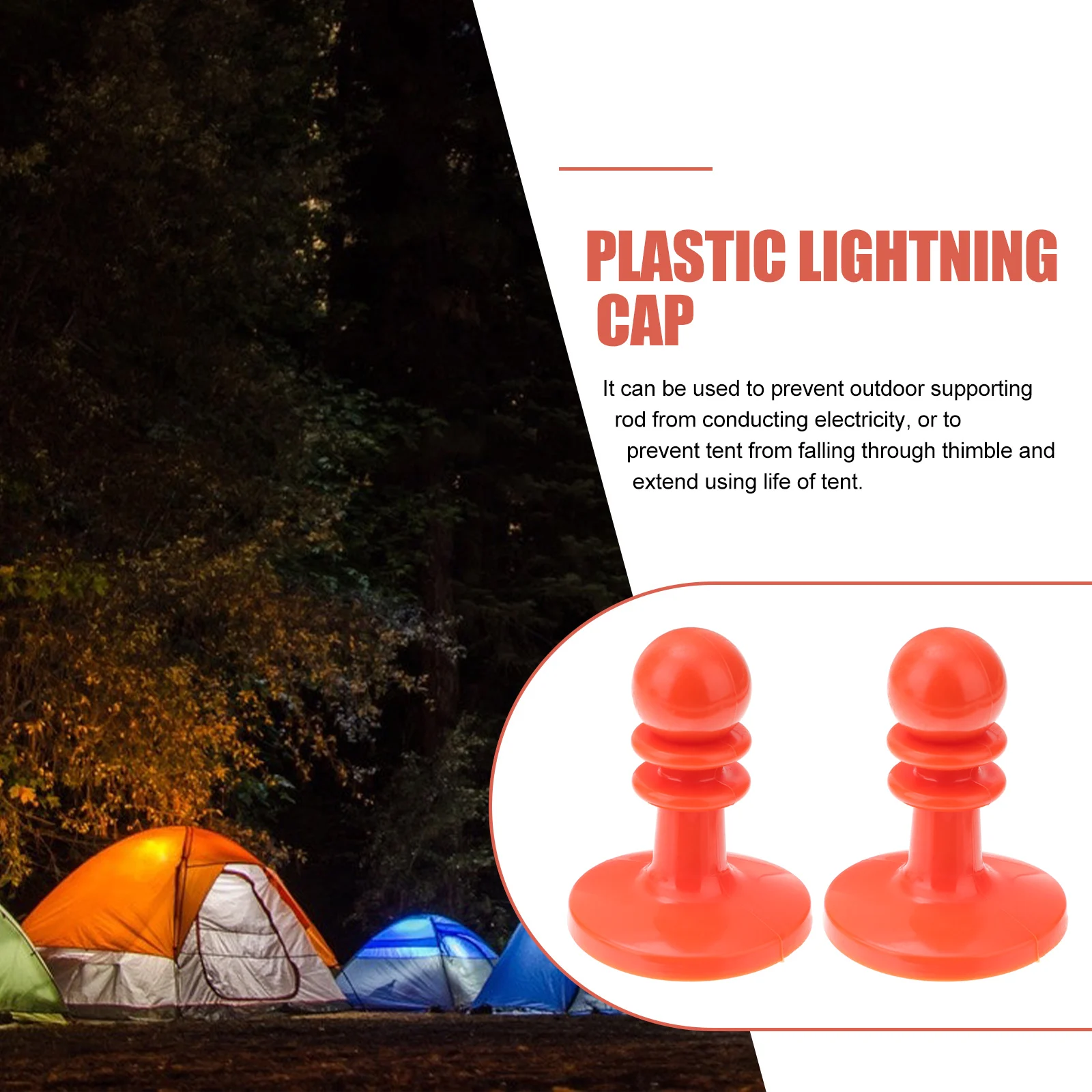 4 قطعة غطاء أمان مقاوم للمظلة عمود الخيمة دعم التخييم المظلة غطاء قضيب قماش القنب المنتزع منع انهيار أضرار المطر #3