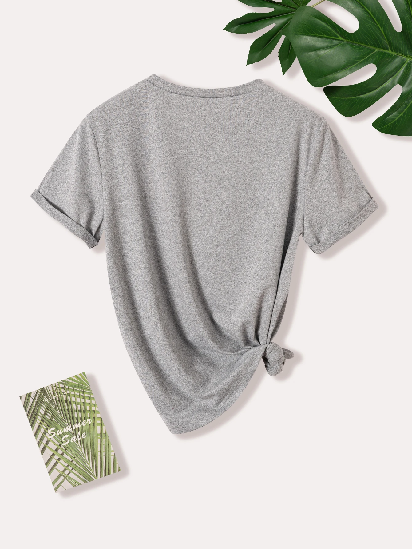 Nueva ropa de mujer de verano y otoño, camiseta informal de manga corta con cuello redondo de Color sólido para mujer