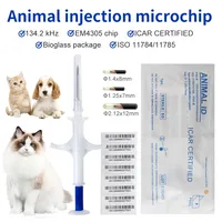 100pcs Pet Animal Microchip Syringe 134.2KHz FDX-B EM4305 ID Chip for Dogs Cats Horses Fish 1.25*7mm/1.4*8mm/2.12*12mm