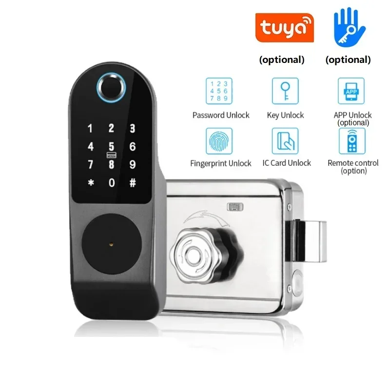 Tuya Wifi Smart Türschloss digitale elektronische Finger abdrucks chloss IC-Karte NFC-Passwort Tuya/Ttlock App Schlüssel Remote Unlock Gate Lock