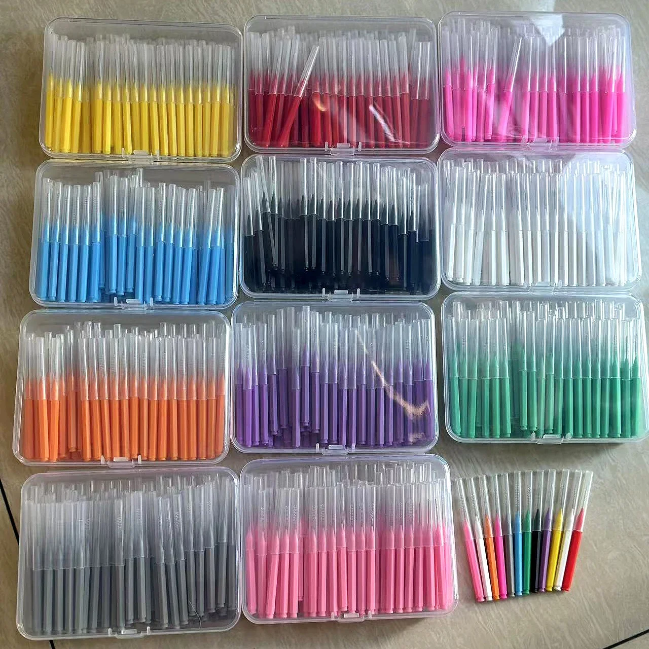 100/200 Pcs Box Interdental brush 0.6-1.5Mm Cleaning Between Teeth Oral Care Orthodontic I Shape Tooth Floss I-type push pull