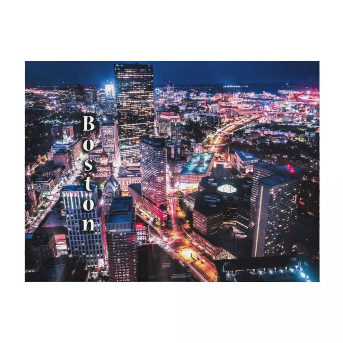 

Boston at Night Throw Blanket For Decorative Sofa Cute Sleeping Bag Picnic Blankets
