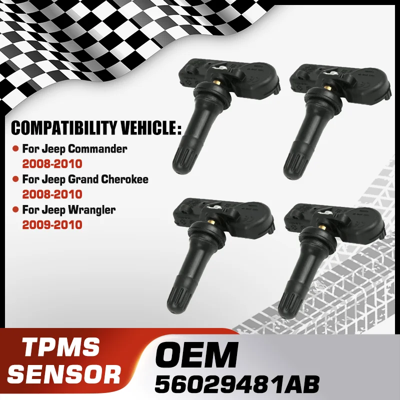 

1/4PCS Car TPMS Tire Pressure Monitor Sensor For Jeep Commander 2008-2010 Jeep Grand Cherokee 2008-2010 Jeep Wrangler 2009-2010