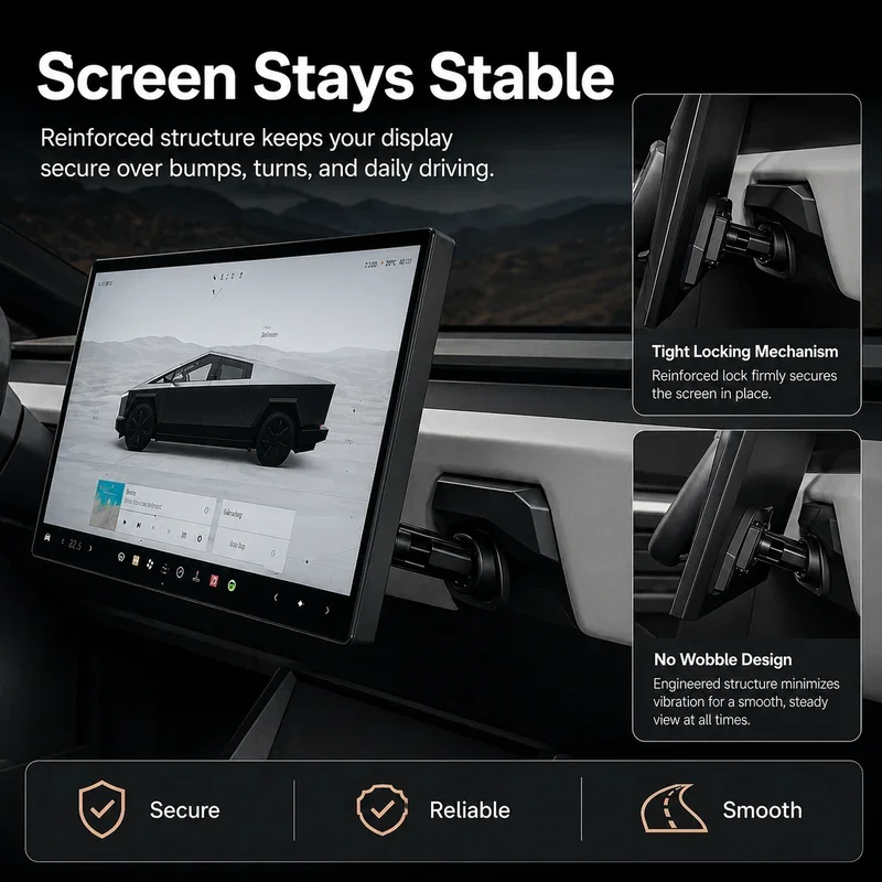 Center Screen Swivel Rotating Mount Kit V3  For Cybertruck 2024 295Original Screen Height,More Easy Install