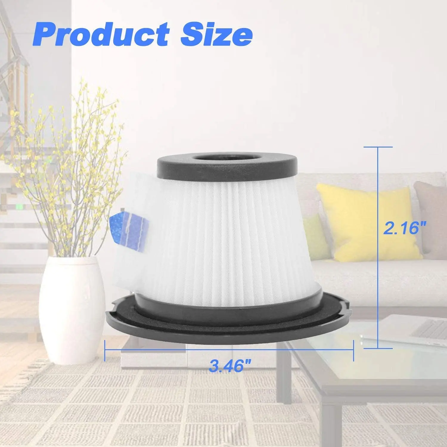 عبوات A09G-4 من فلاتر HEPA القابلة للاستبدال، مناسبة للمكنسة الكهربائية اللاسلكية MOOSOO K17 (4 مرشحات HEPA و4 مرشحات)