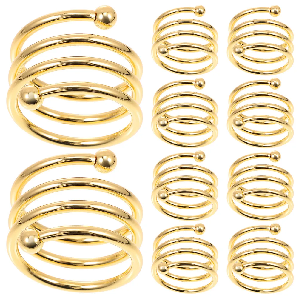 10Pcs Metal Spring Napkin Rings Flexible Iron Serviette Buckles Dining Table Decoration Wedding Valentines Party Centerpiece