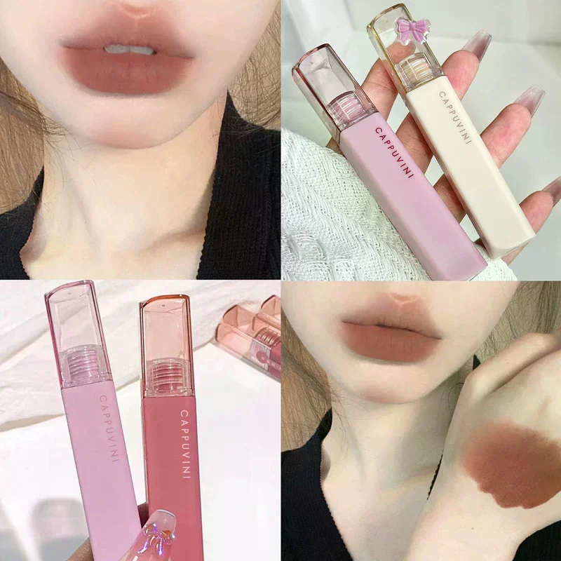 Silky Velvet Lip Gloss Matte Lip Mud Waterproof Non-Stick Cup Lip Glaze Smudge Proof Not Fade Liquid Lipstick Women Makeup