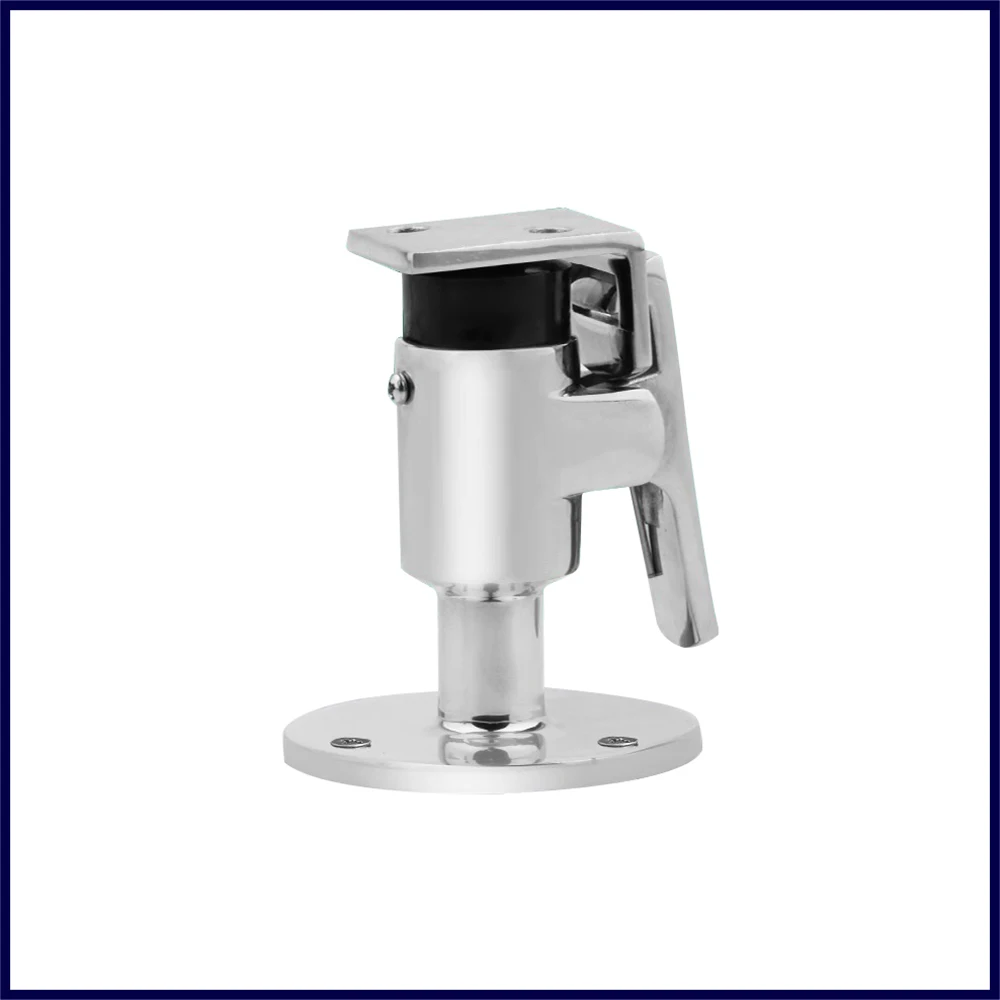 316 S.S Heavy Duty Door Stopper With Hook&RubberTipMetal Protect Wall&Door For Home or Office Marine Boat Cushioned Door Holder